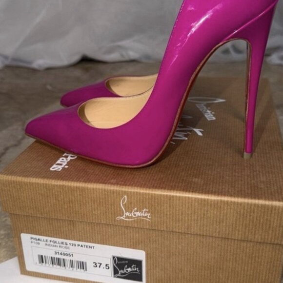 Christian Louboutin Pigalle Follies 120 Indian Rose 120mm Patent Heels - Picture 10 of 15